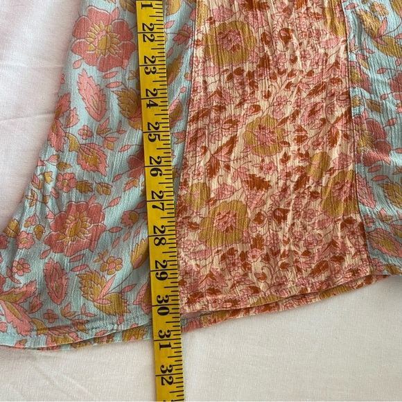 Free People Floral Wide Leg Pants in Peach and Blue - Picture 11 of 11